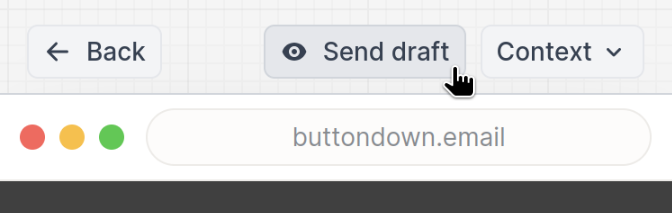 The "Send draft" button in the toolbar